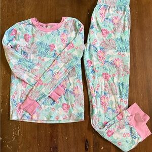 Pottery Barn Kids Floral Pajama Set - Pink and Blue